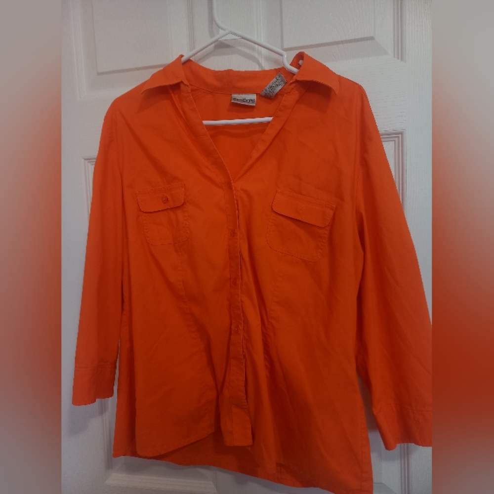 2/$20 Bright Orange Button-Up Shirt